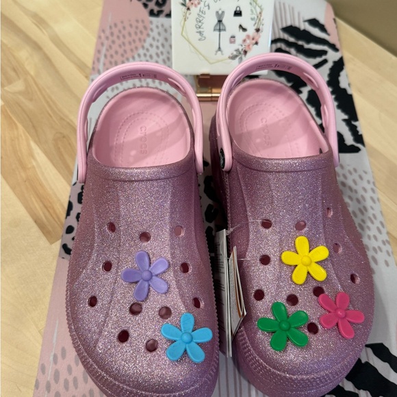 CROCS Bella Glitter Clog in Sparkling Pink - Picture 3 of 11